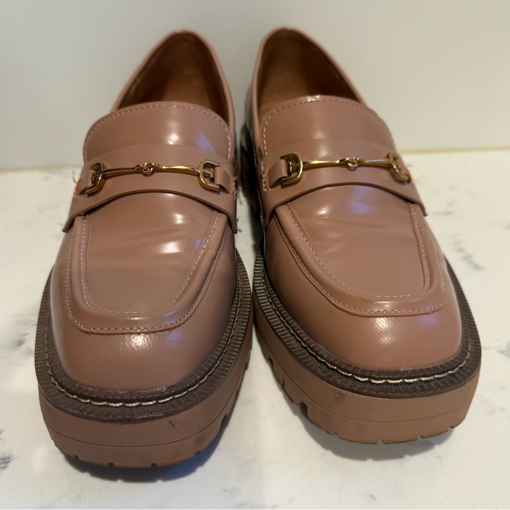 Sam Edelman x Anthropologie Laurs Lug Sole Loafer in Maple Sugar (Nude) US 8.5 - Picture 6 of 16